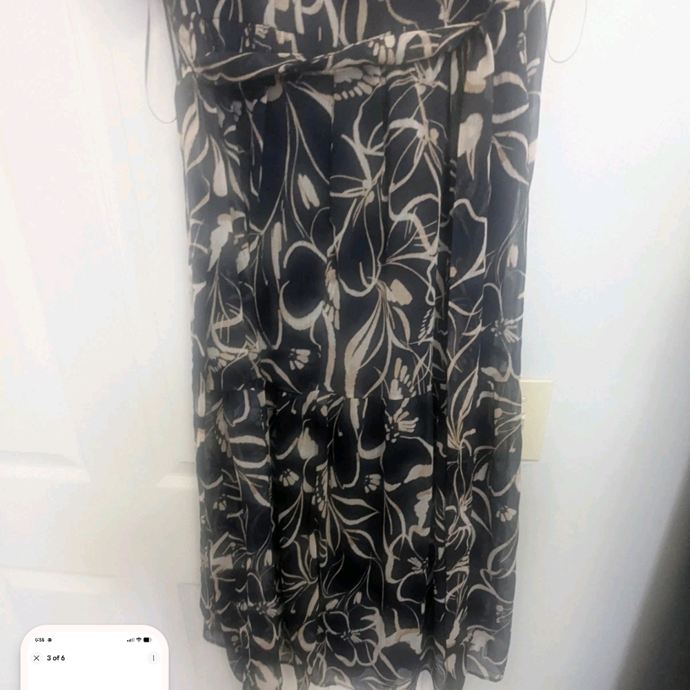 Harper Rose Navy and Cream Floral Midi Dress - Picture 5 of 5